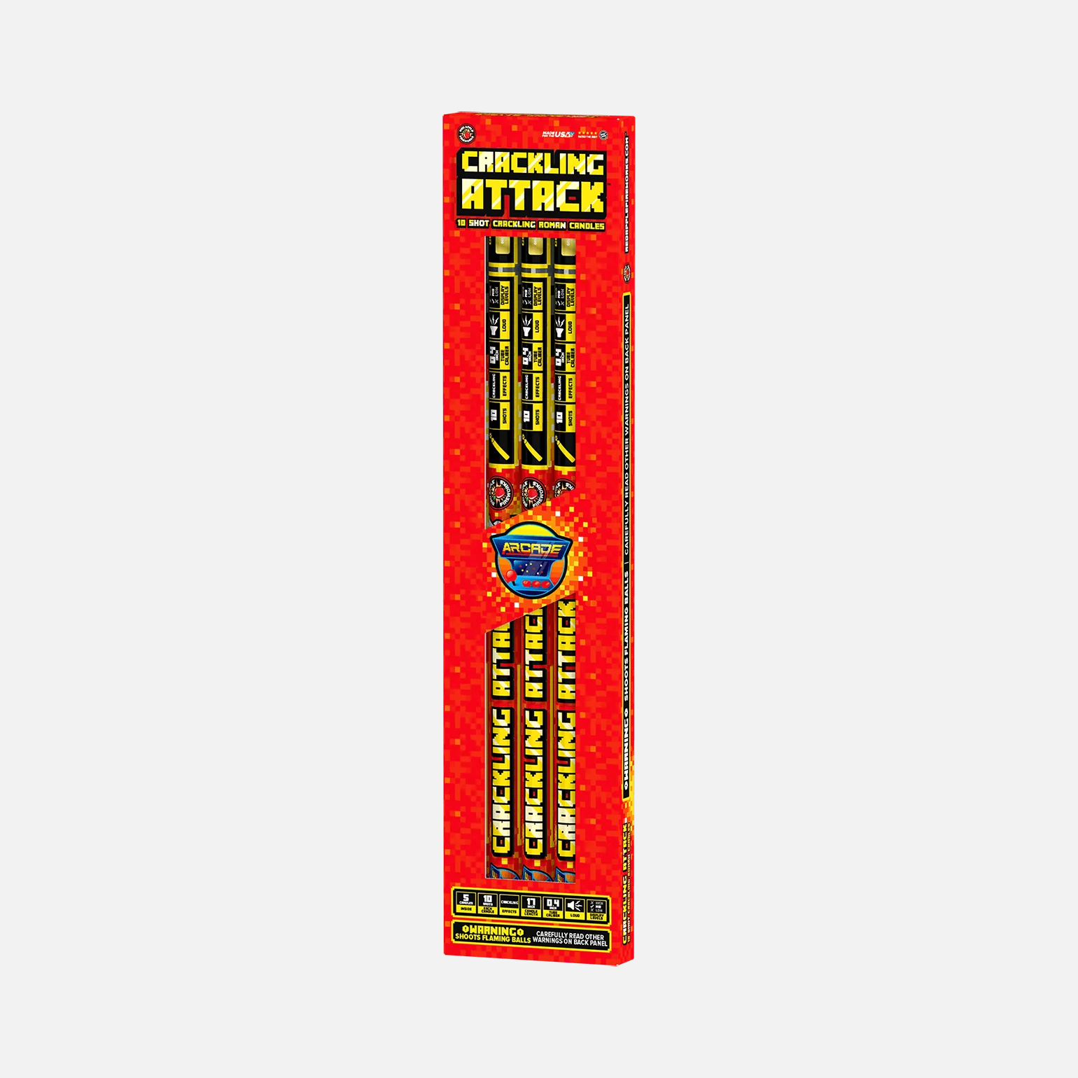 Crackling Attack™ 10 Shots Roman Candles - Image 5