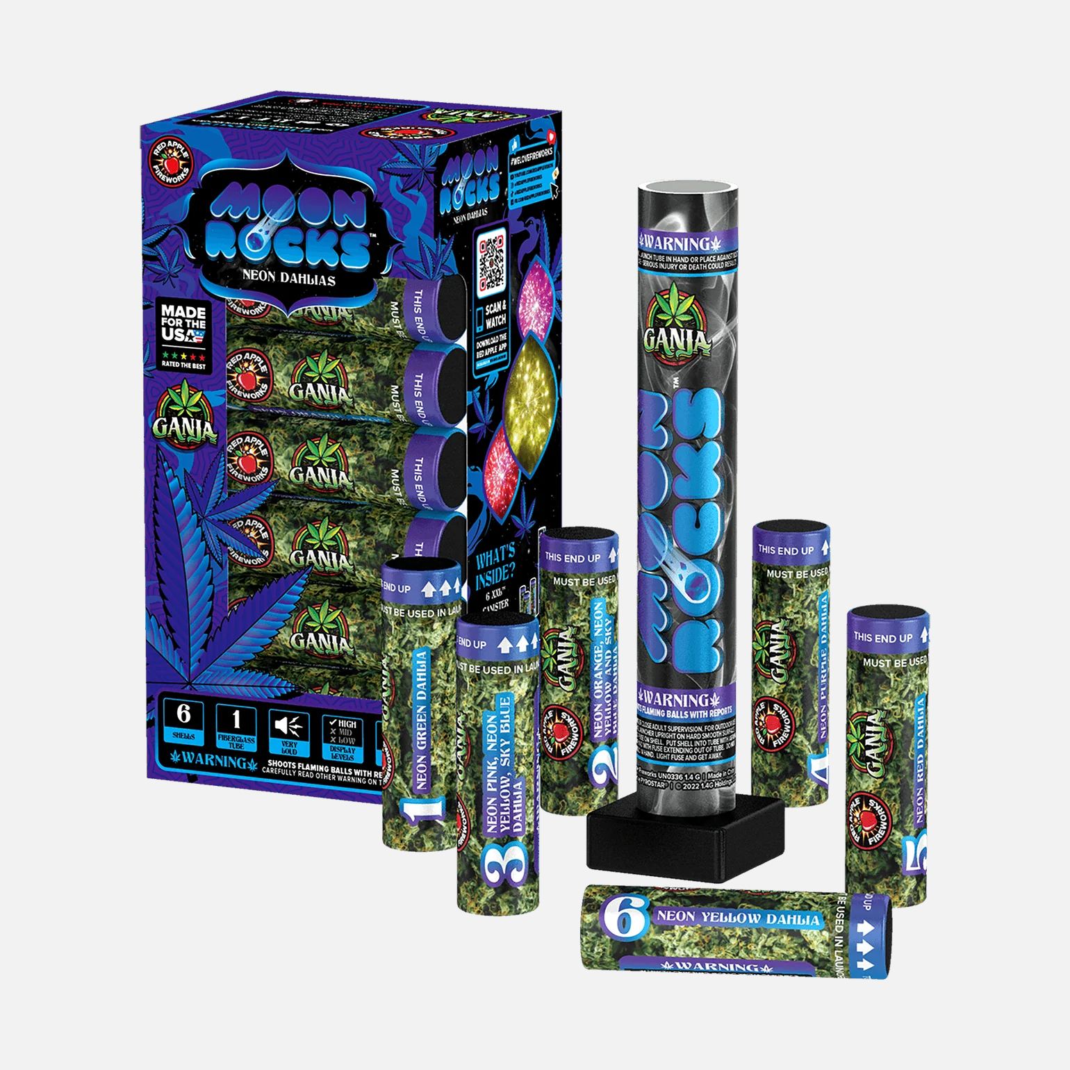 Ganja® Moon Rocks™ 6 Shot 6-Inch XXL™ Canister Shells - Image 6
