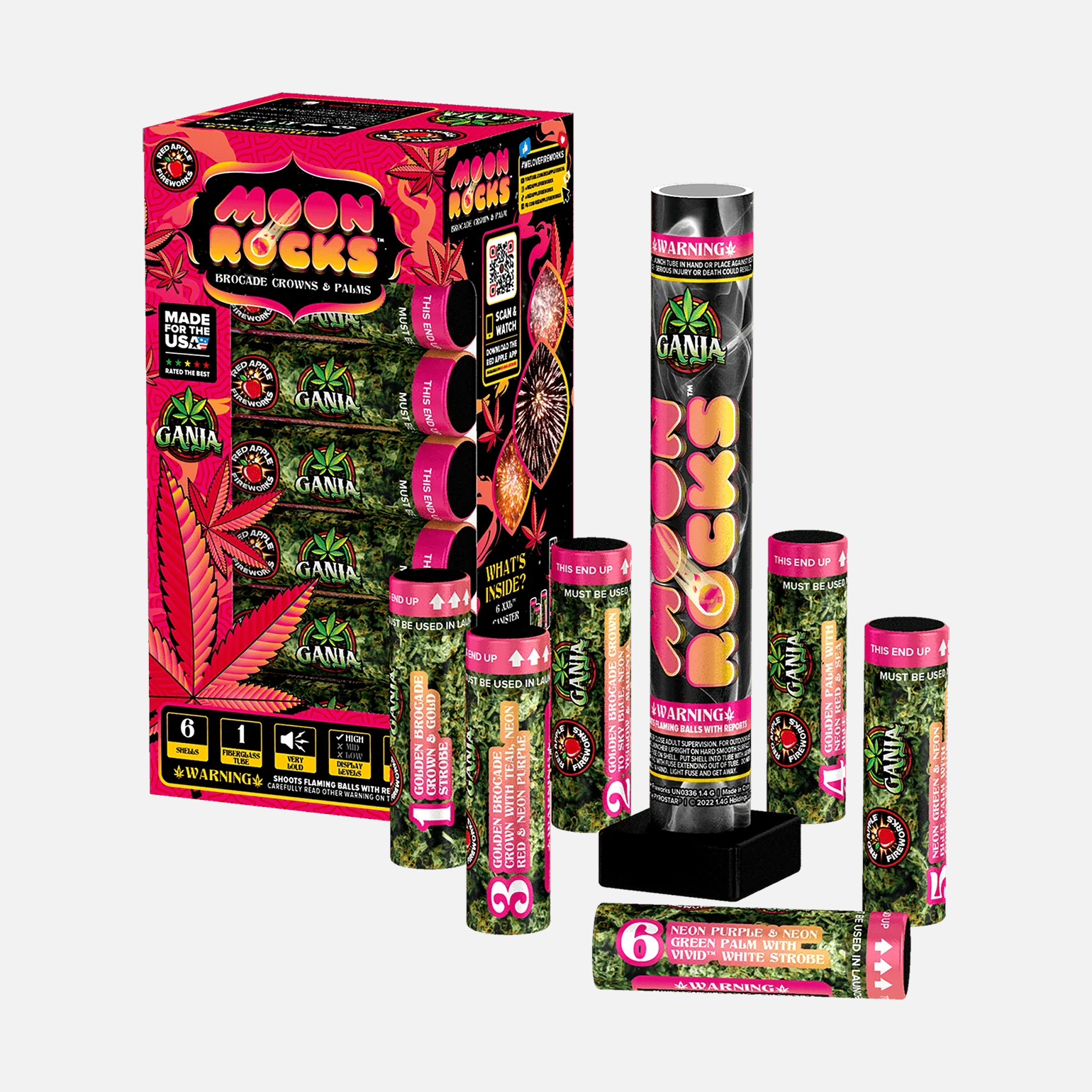 Ganja® Moon Rocks™ 6 Shot 6-Inch XXL™ Canister Shells - Image 8