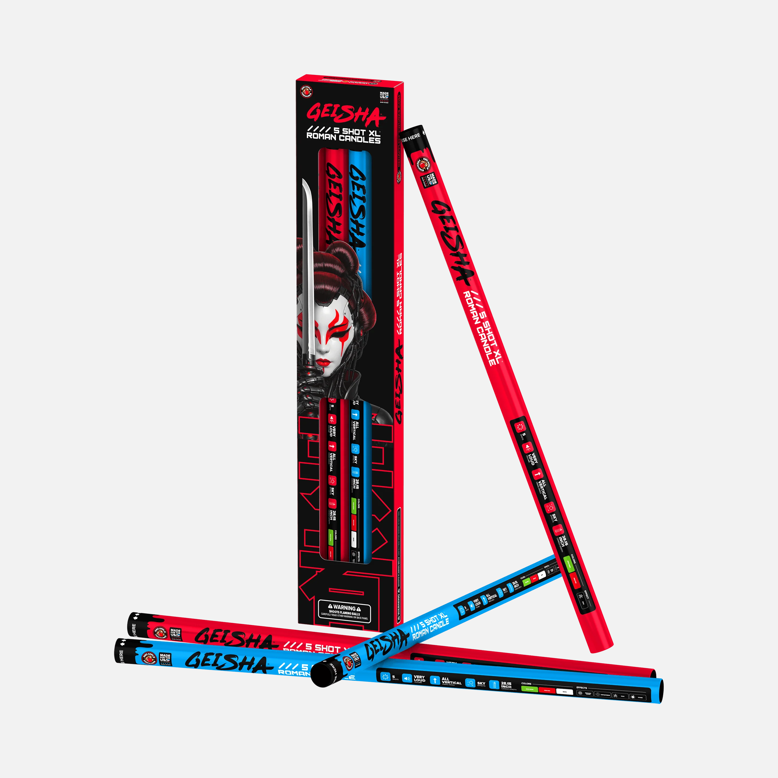 Geisha® 5 Shot XL® Roman Candles - Image 5