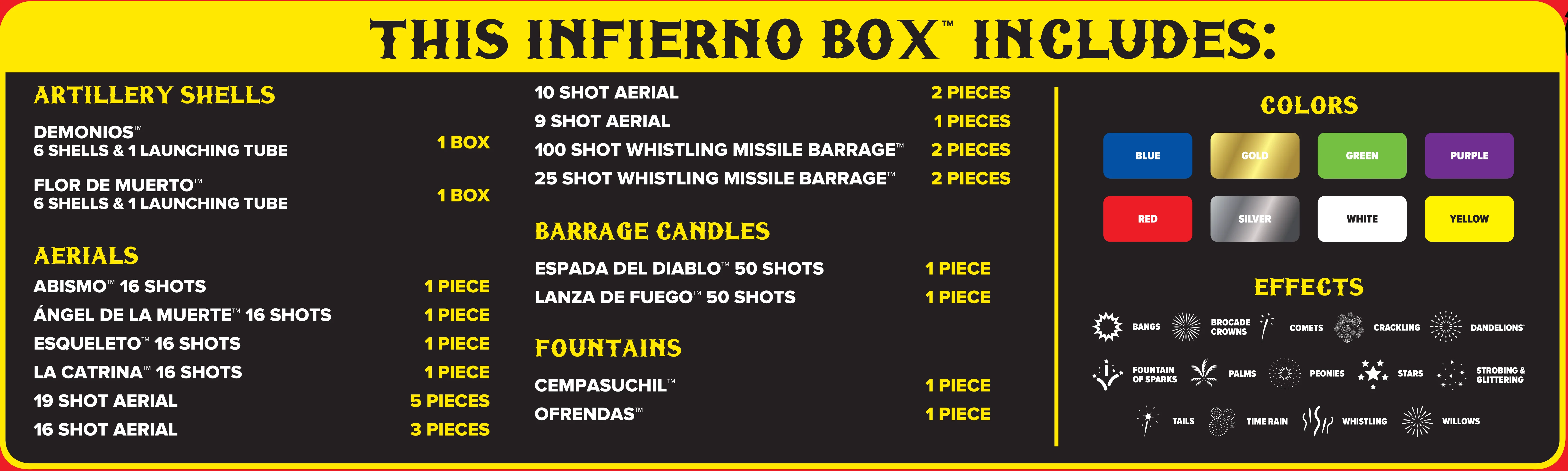 Infierno™ Box 697 Shot Fireworks Sampler® - Image 4