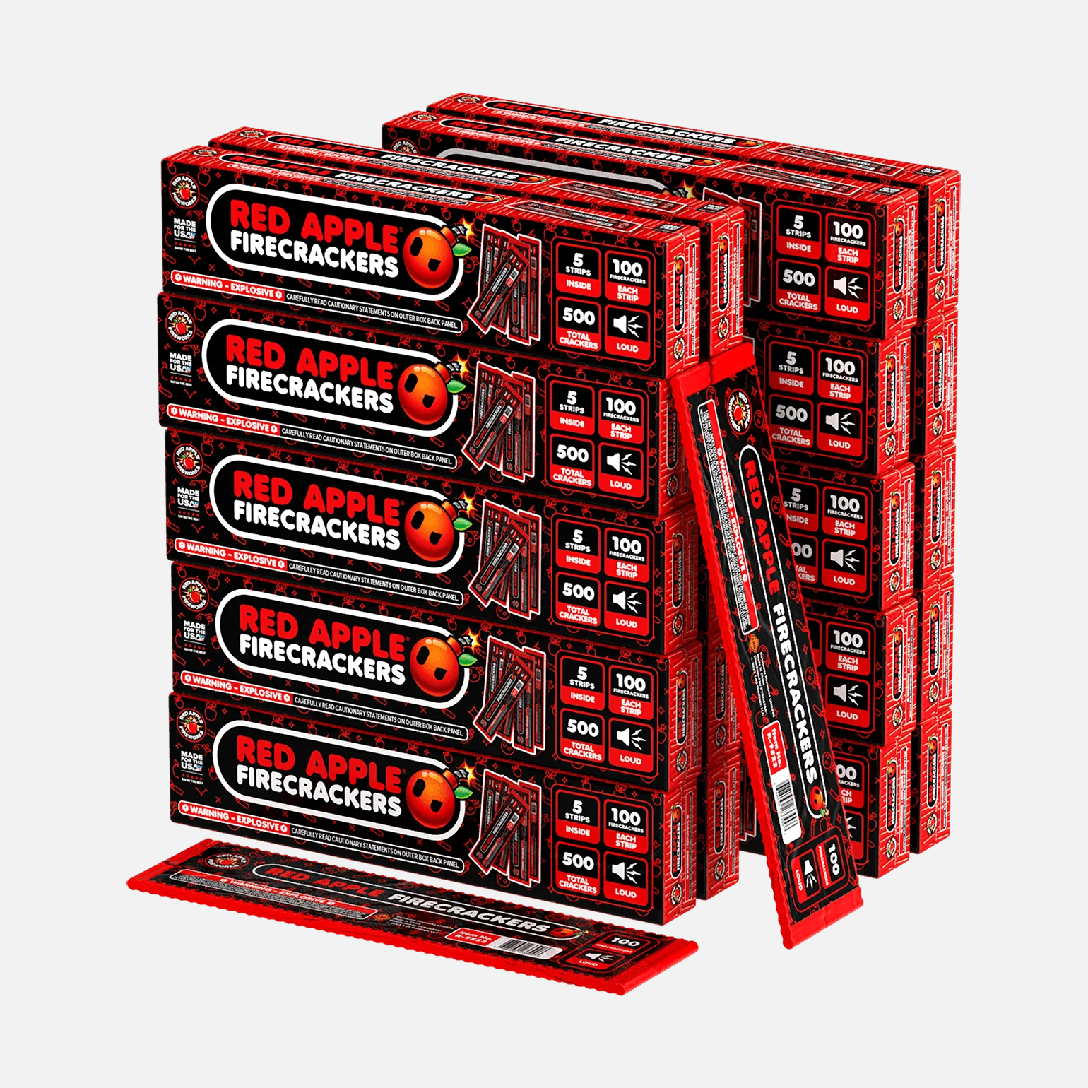 Red Apple® Bombs 100 Strip Flash Crackers - Image 4