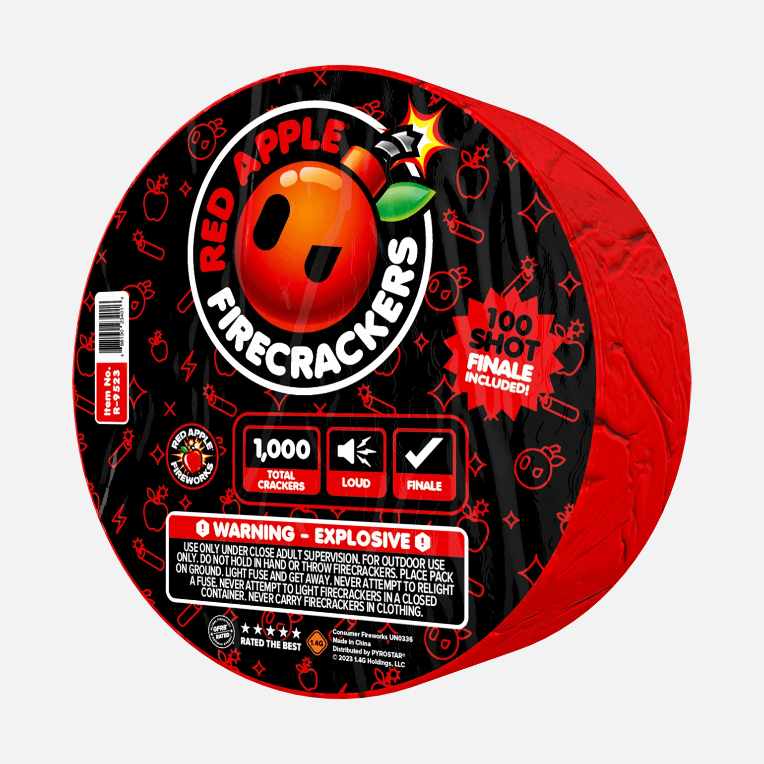 Red Apple® Bombs 1,000 Roll Flash Crackers with 100 Shot Finale - Image 6