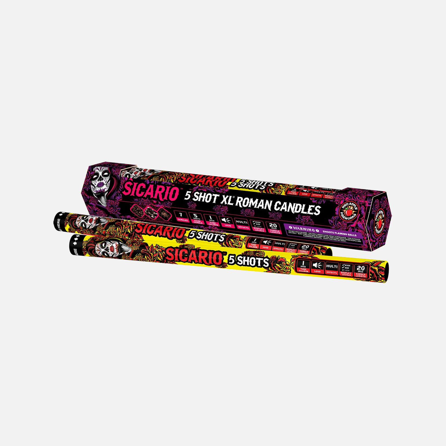 Sicario™ 5 Shot XL® Roman Candles - Image 5