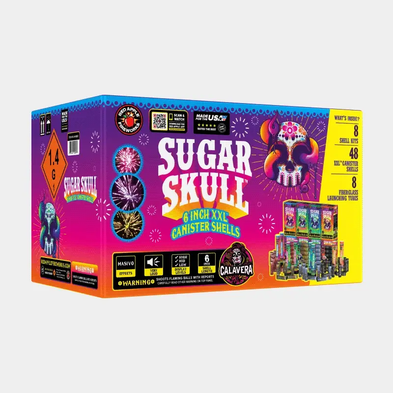 Sugar Skulls® 6 Shot 6 Inch XXL™ Canister Shells - Image 3