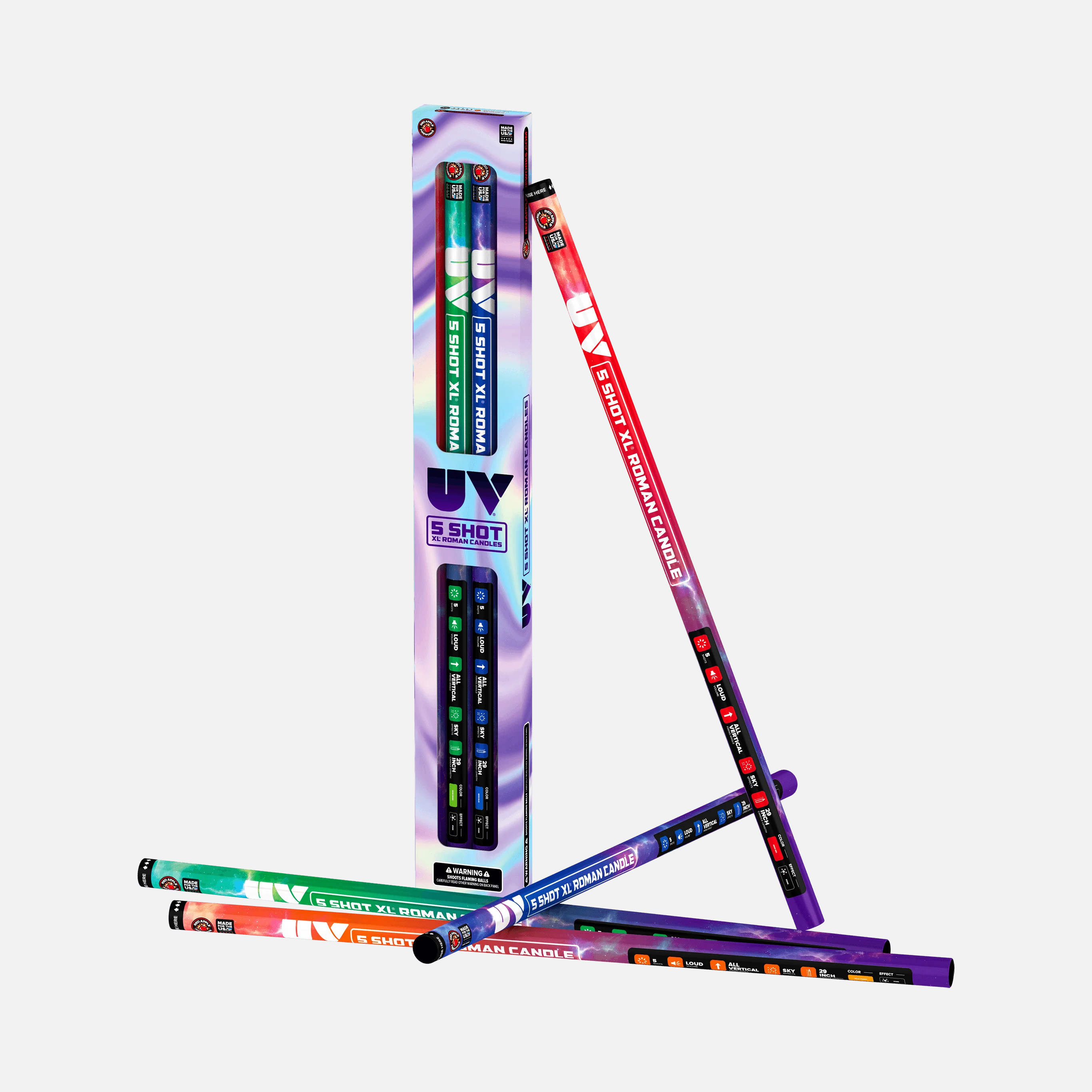 UV® 5 Shot XL® Roman Candles - Image 5