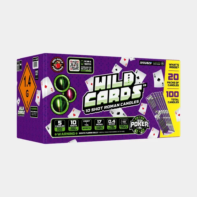 Wild Cards™ 10 Shots Roman Candles - Image 3